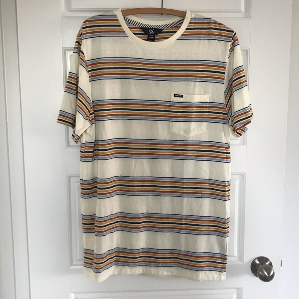 Volcom // NWOT Men's Multi-color Striped Short Sleeve Tshirt
